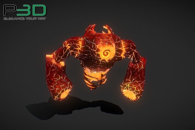 Fantasy Fire Elemental Low-poly 3D model