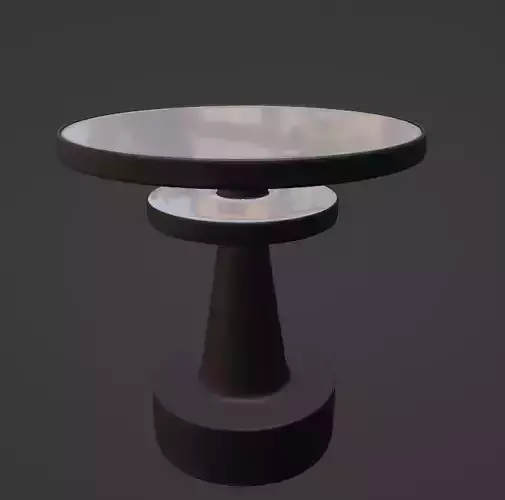 Black round mirror table
