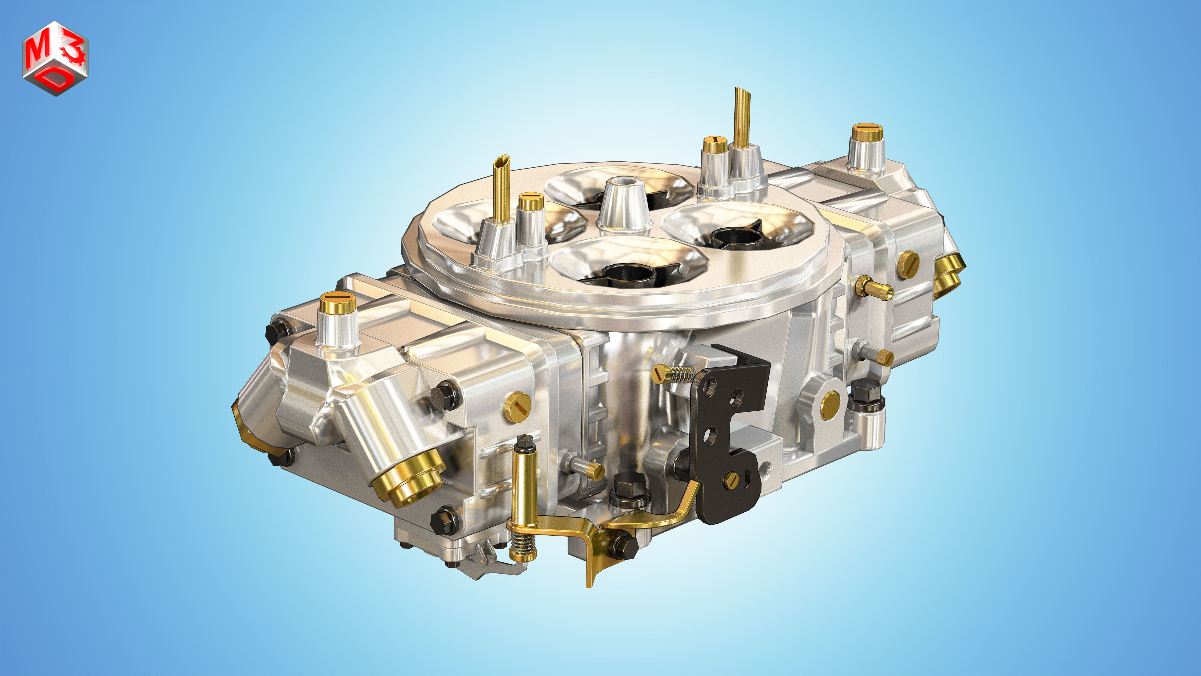 Muscle Car Engine - V8 Muscle Engine  Low-poly 3D model_13