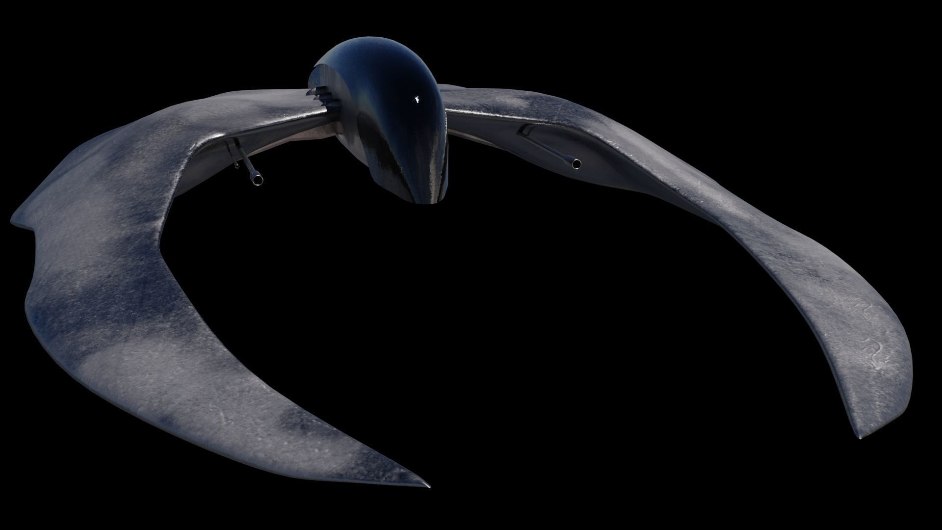 Spaceship 3D model Low poly hovercraft Low-poly 3D model_3