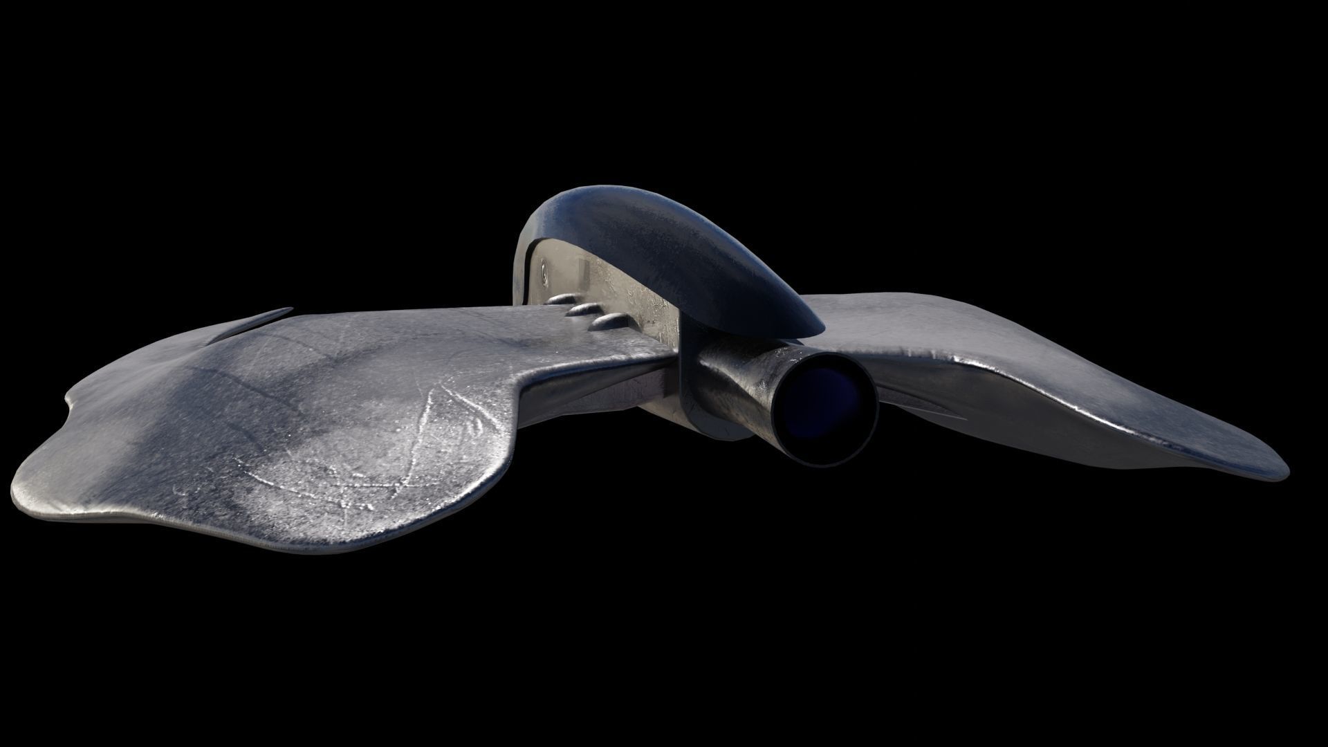 Spaceship 3D model Low poly hovercraft Low-poly 3D model_2