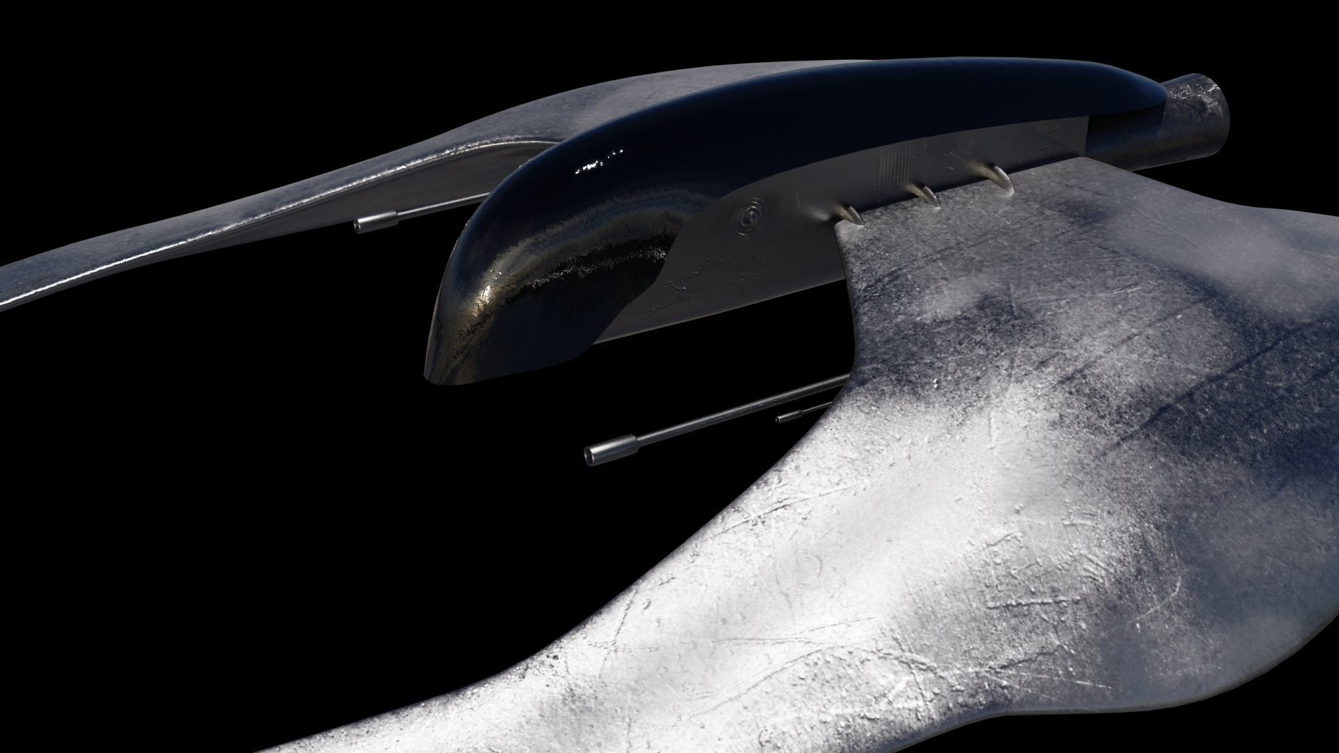 Spaceship 3D model Low poly hovercraft Low-poly 3D model_9