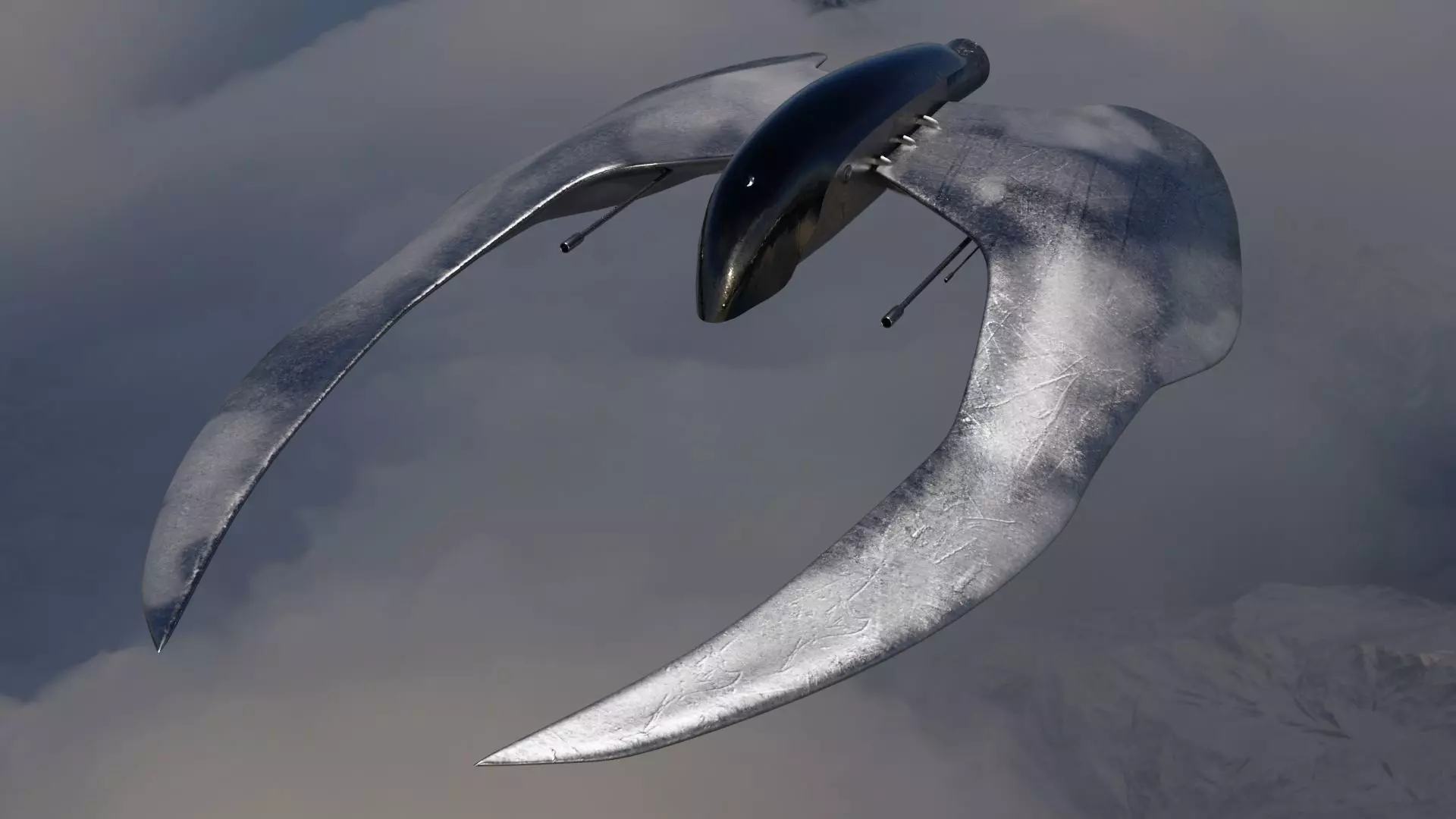 Spaceship 3D model Low poly hovercraft Low-poly 3D model_0