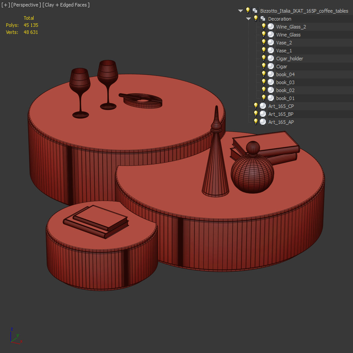 Bizzotto Italia IKAT 165P coffee tables 3D model_6