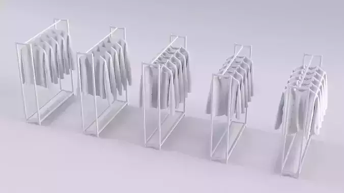 5 unisex shirts rack
