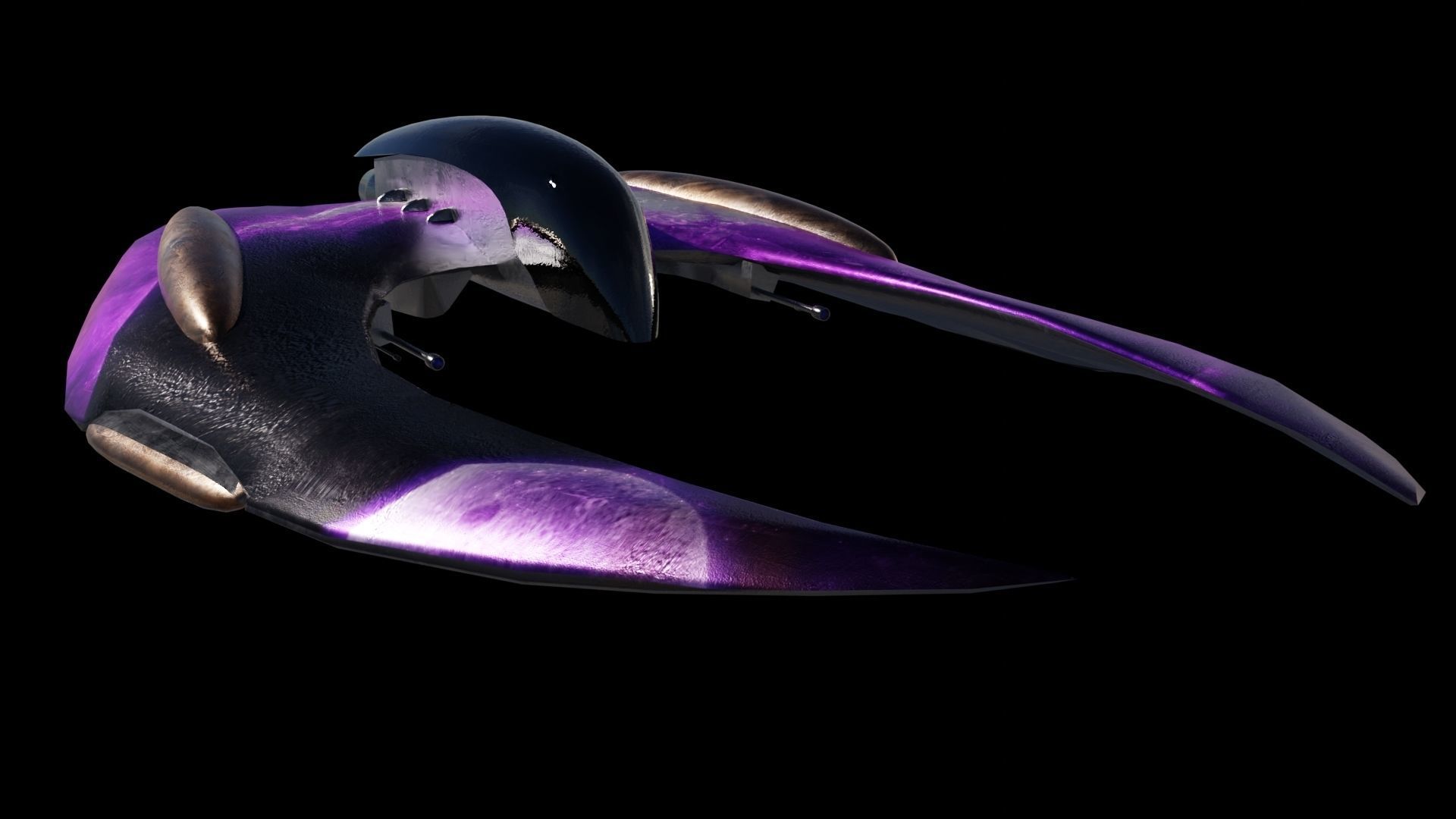 3 Spaceship 3D models Low poly 3D Model Collection_35