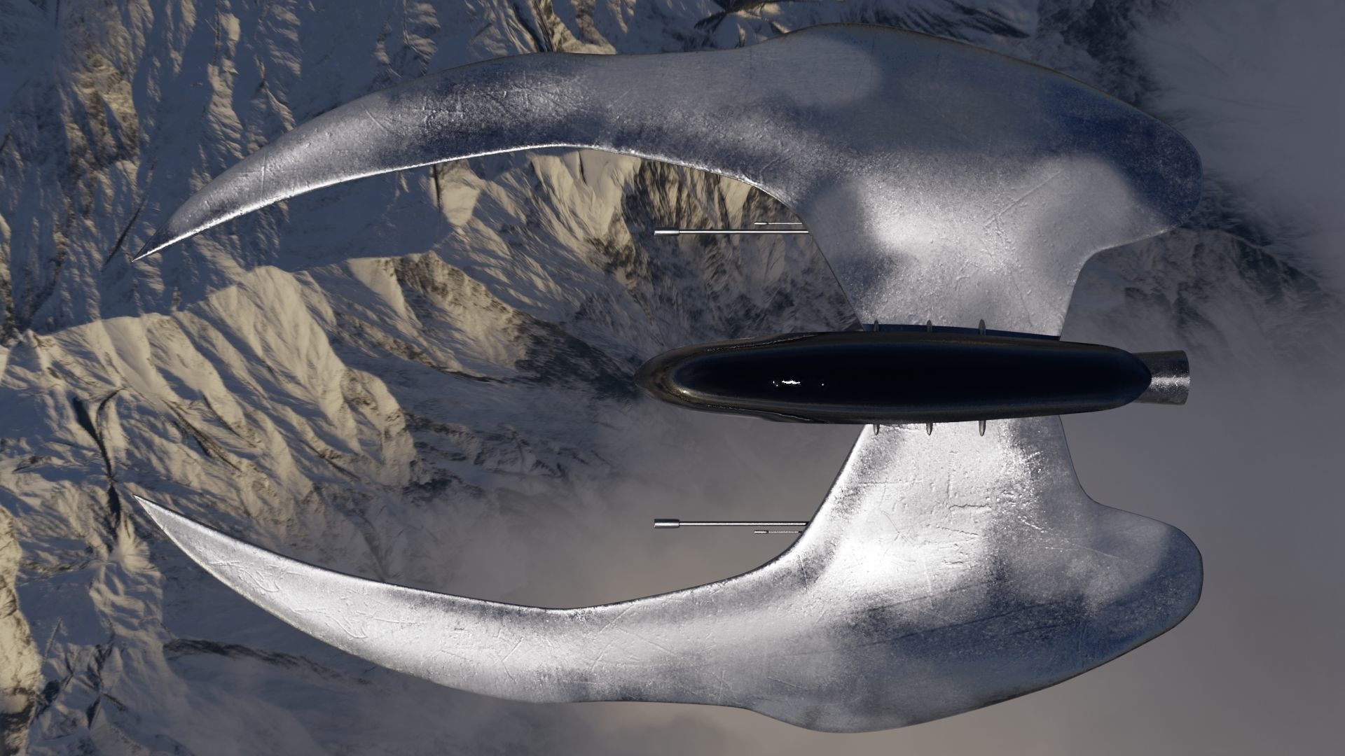 3 Spaceship 3D models Low poly 3D Model Collection_13