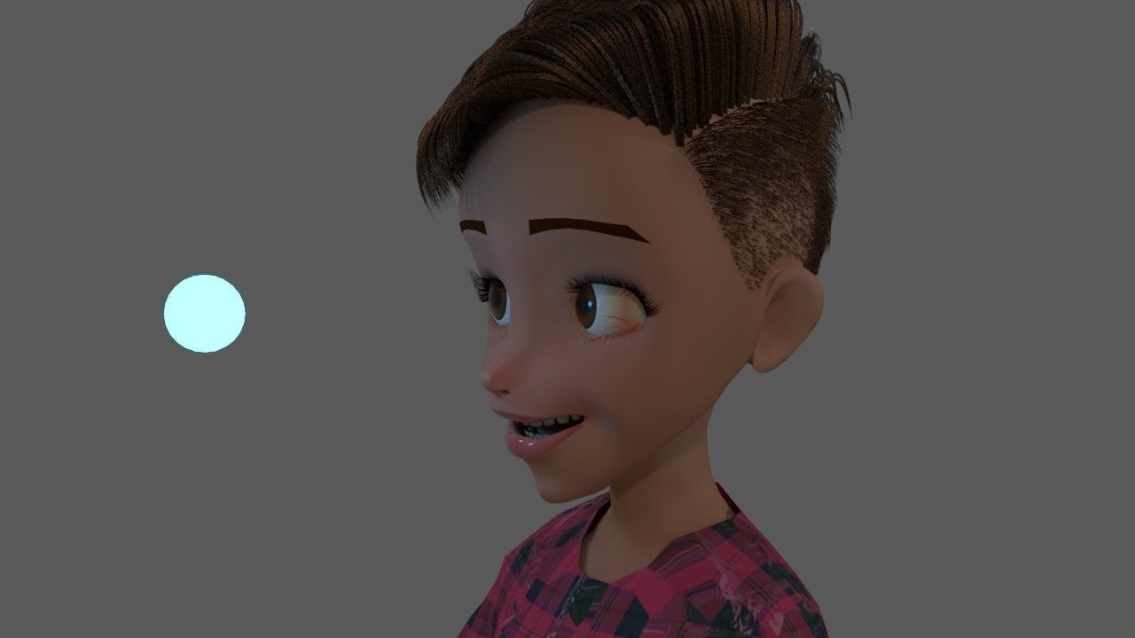 dakota cartoon girl in plaid shorts Free low-poly 3D model_2