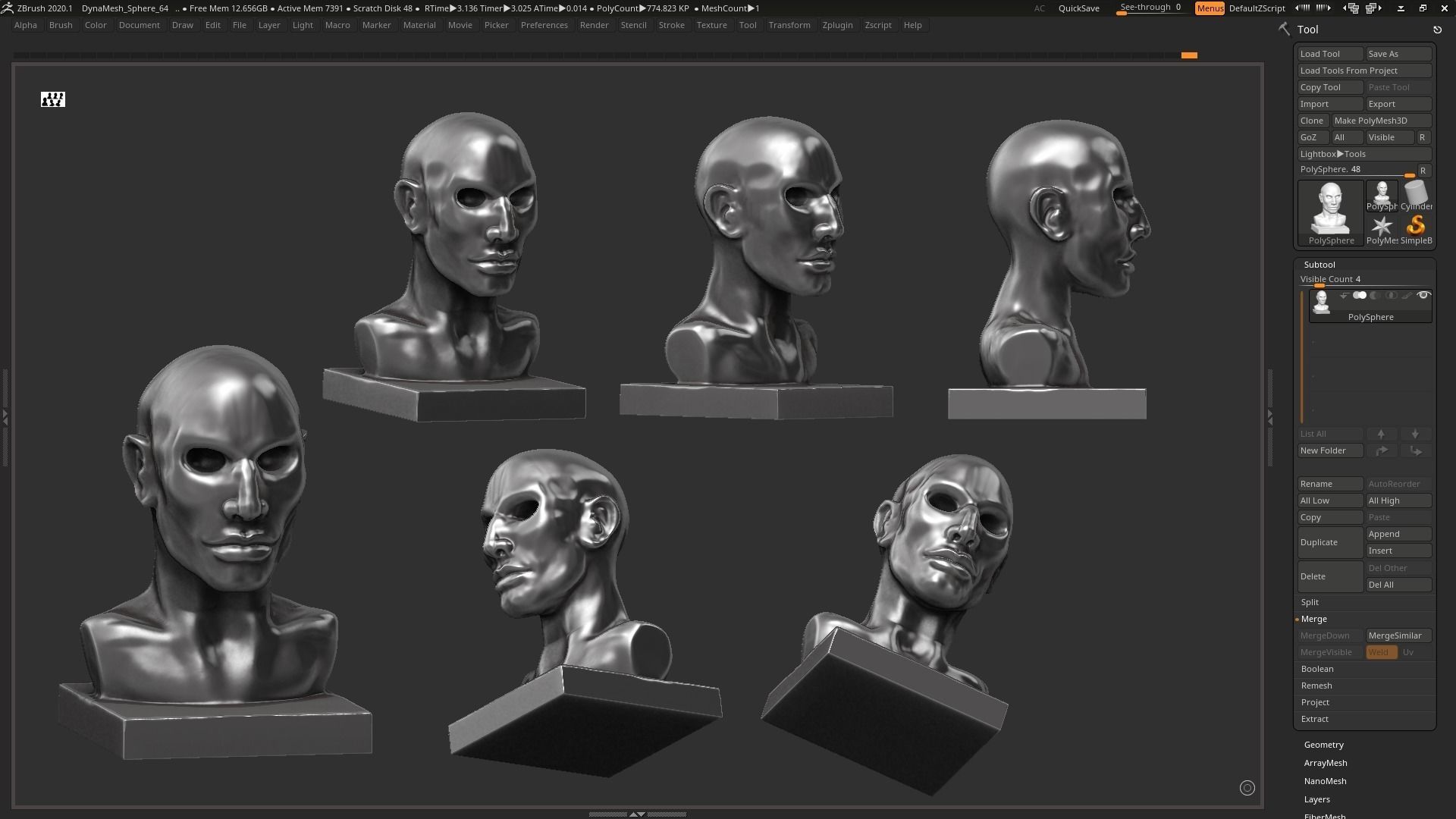 Human head modern sculpture 3d print model 3D print model_6