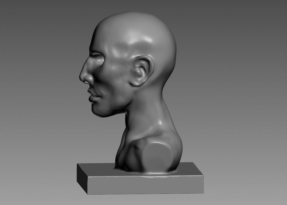Human head modern sculpture 3d print model 3D print model_37