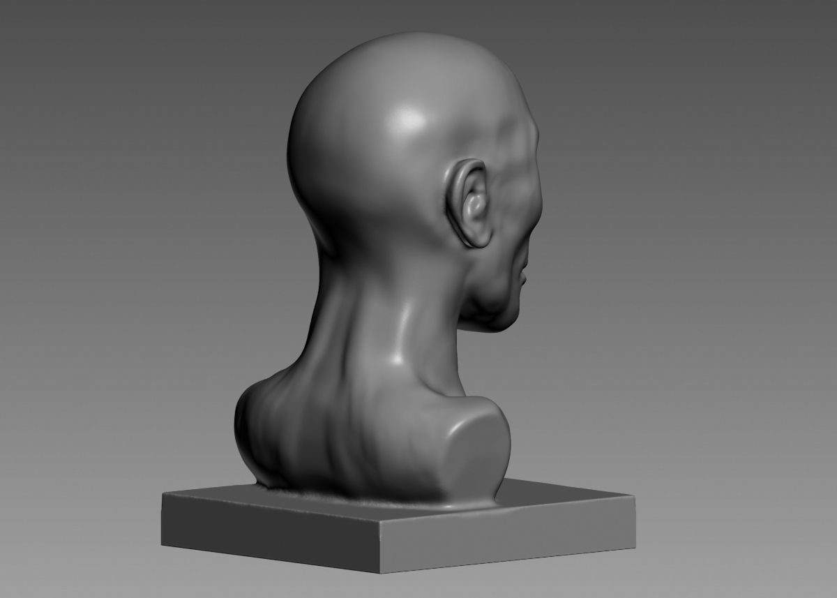 Human head modern sculpture 3d print model 3D print model_21