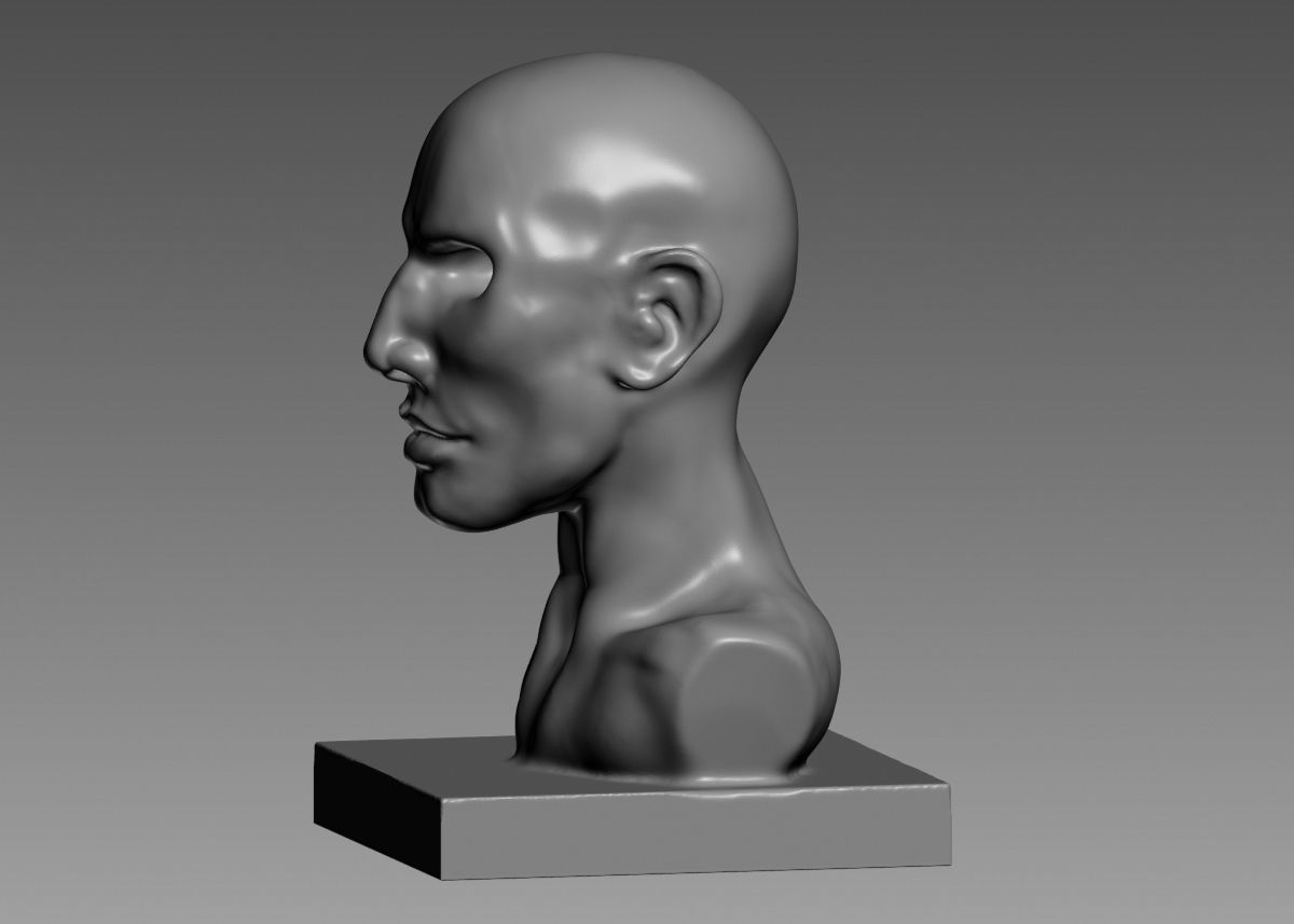 Human head modern sculpture 3d print model 3D print model_38