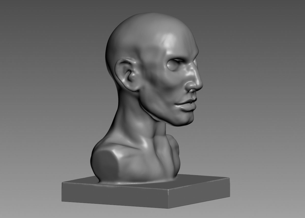 Human head modern sculpture 3d print model 3D print model_13