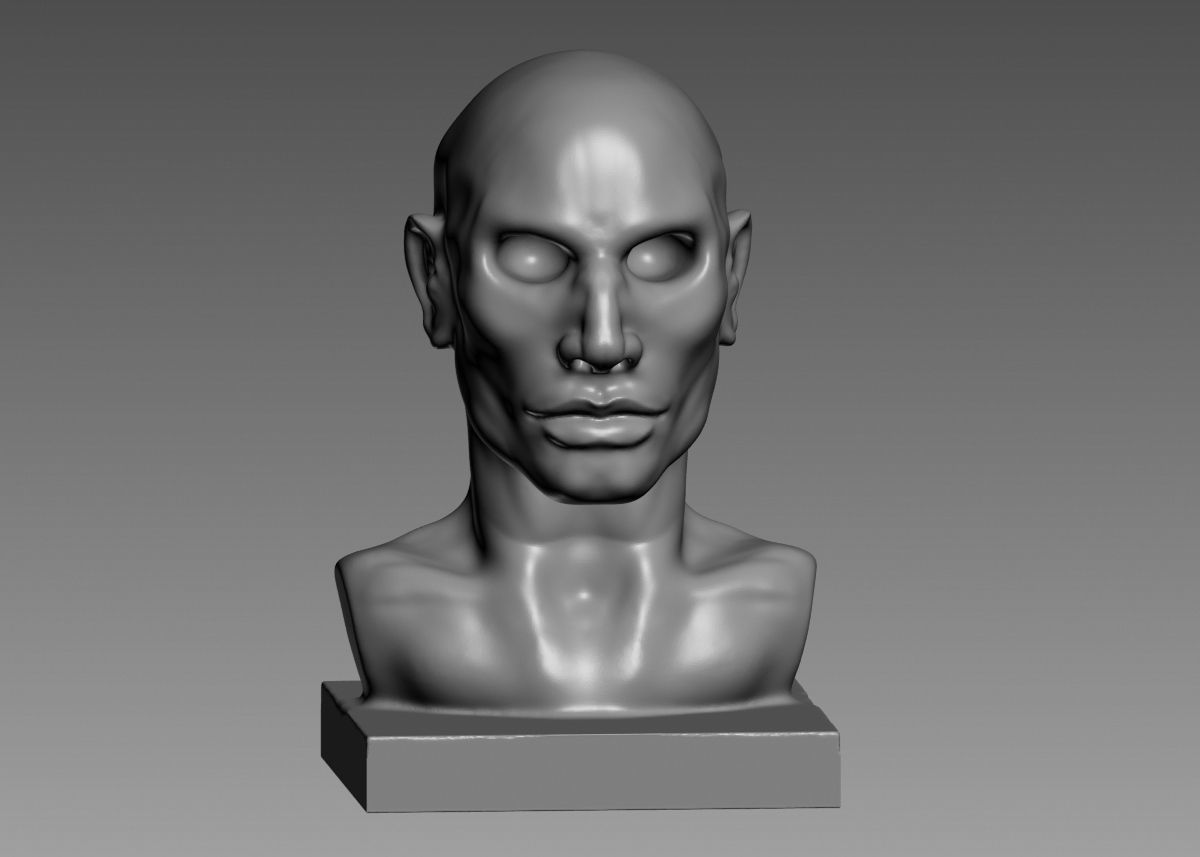 Human head modern sculpture 3d print model 3D print model_47