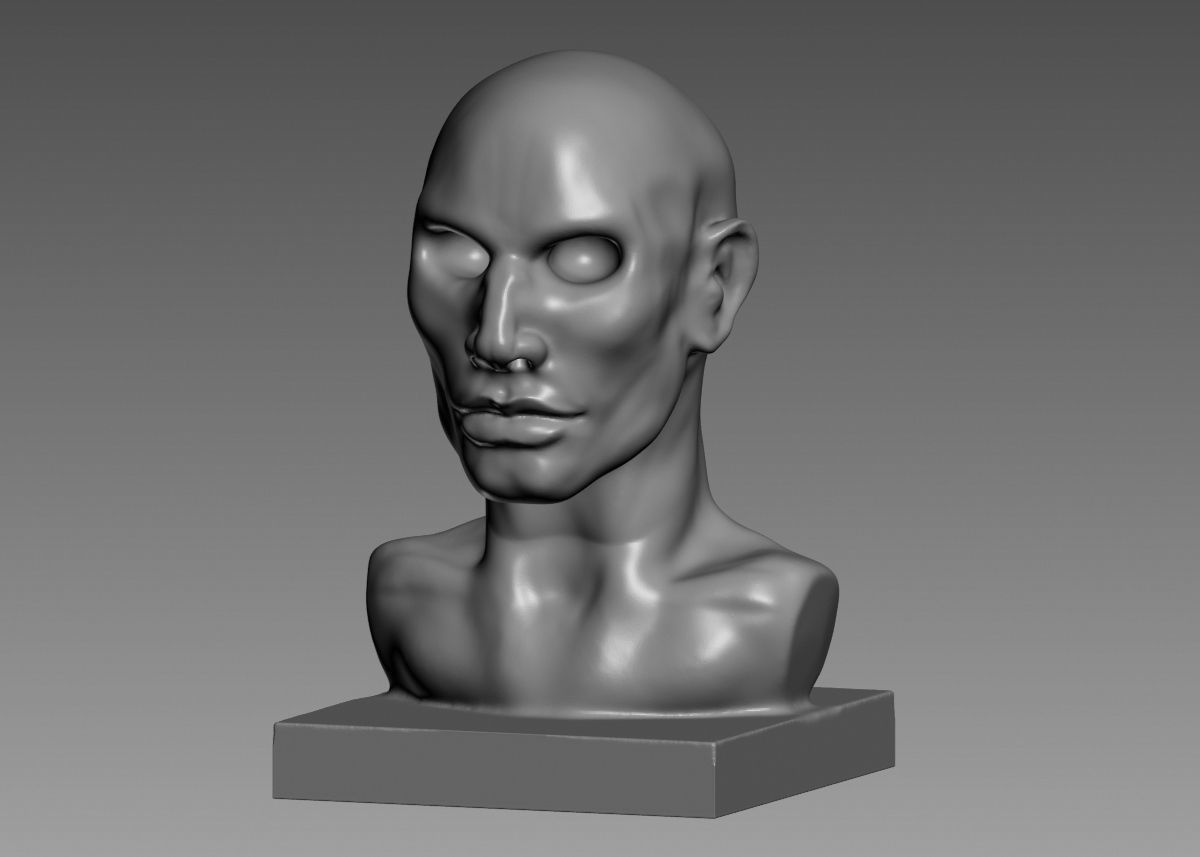 Human head modern sculpture 3d print model 3D print model_44