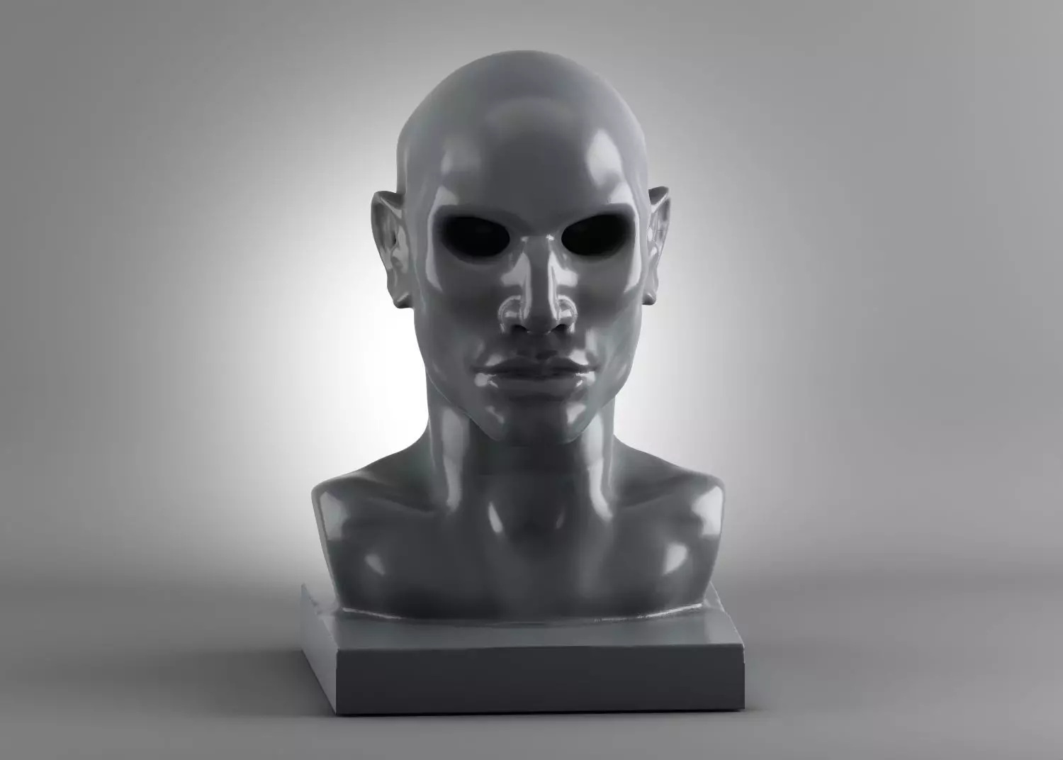 Human head modern sculpture 3d print model 3D print model_0