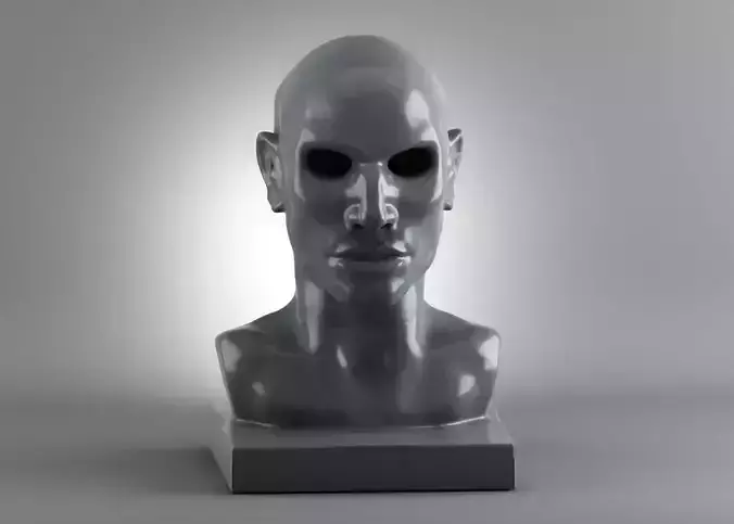 Human head modern sculpture 3d print model 3D print model
