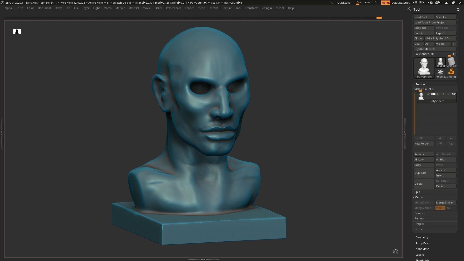 Human head modern sculpture 3d print model 3D print model_7