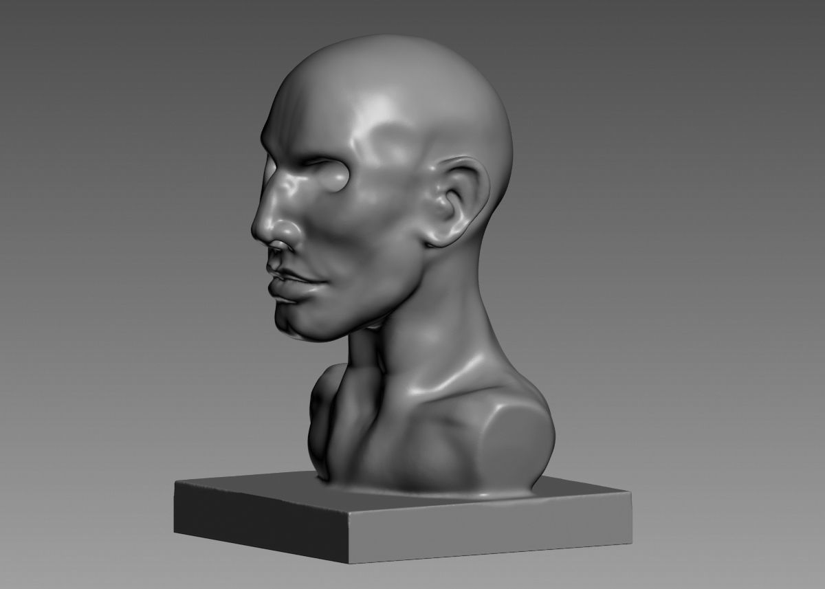 Human head modern sculpture 3d print model 3D print model_40