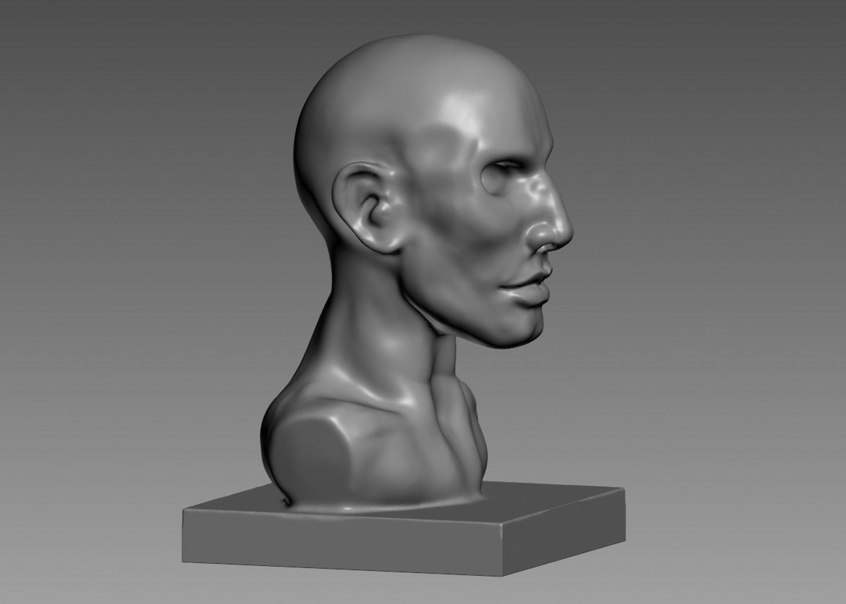 Human head modern sculpture 3d print model 3D print model_14