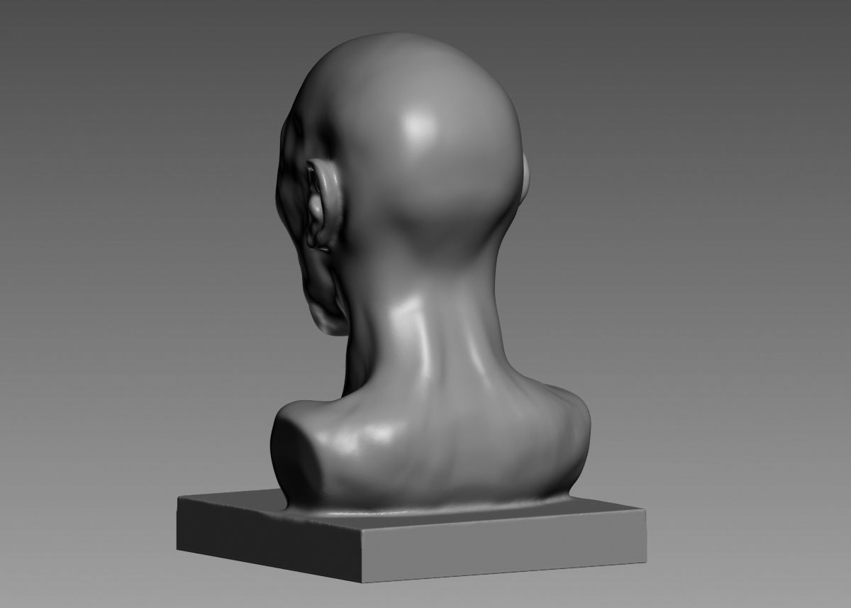 Human head modern sculpture 3d print model 3D print model_30