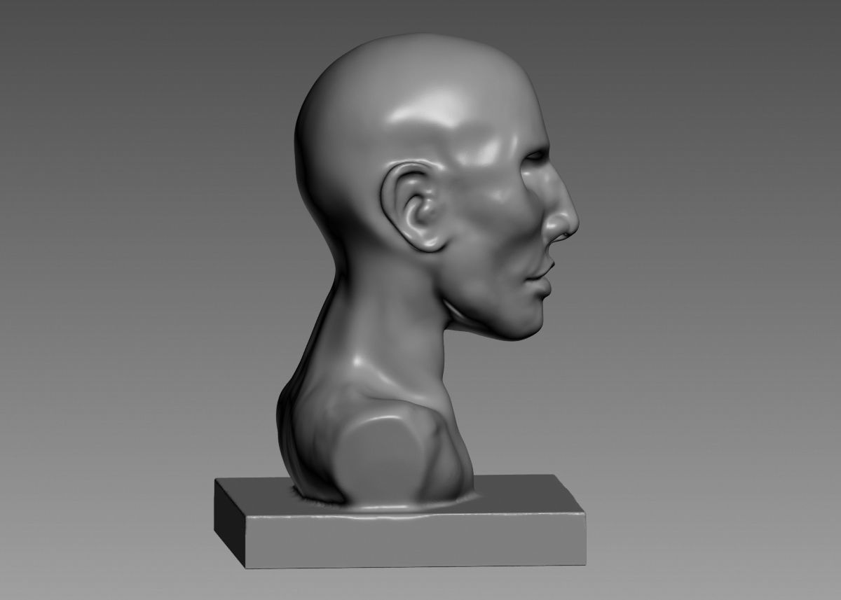 Human head modern sculpture 3d print model 3D print model_17