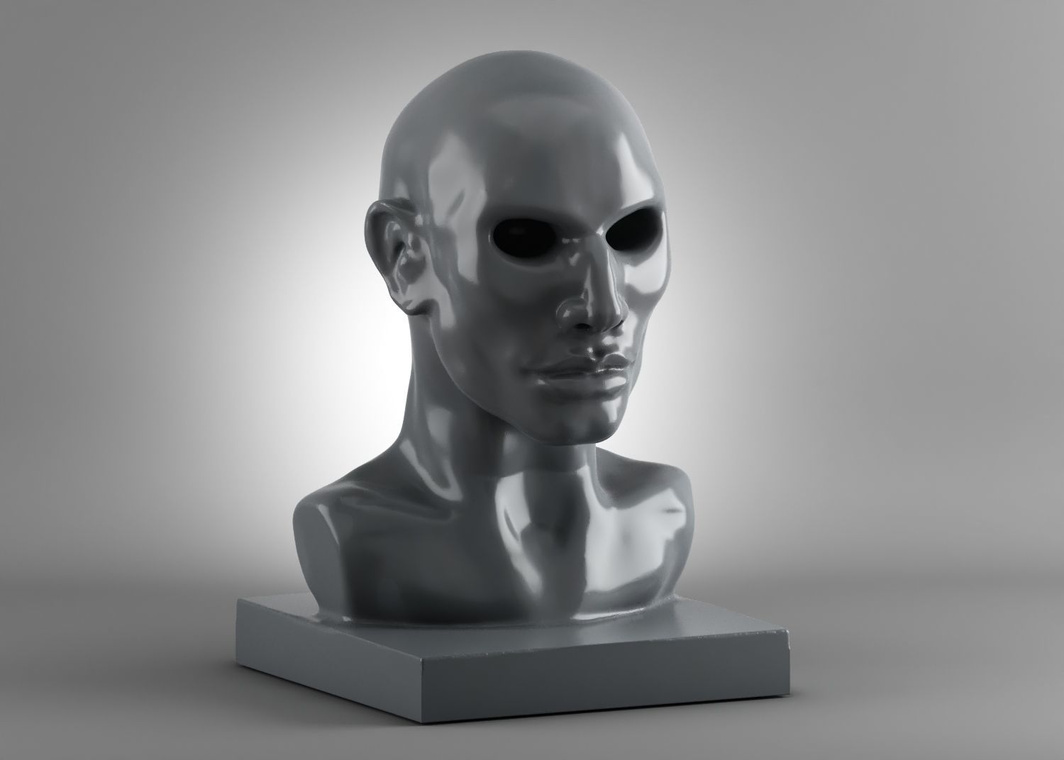 Human head modern sculpture 3d print model 3D print model_1