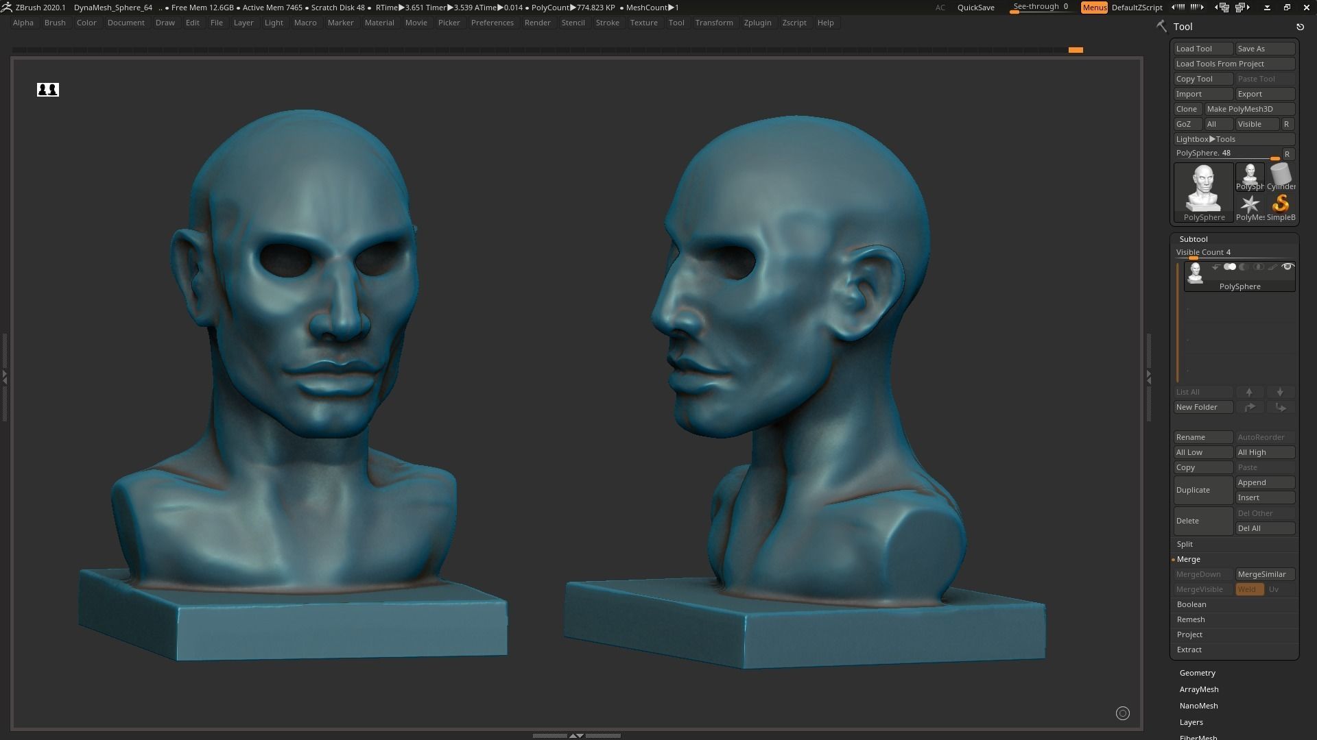 Human head modern sculpture 3d print model 3D print model_8