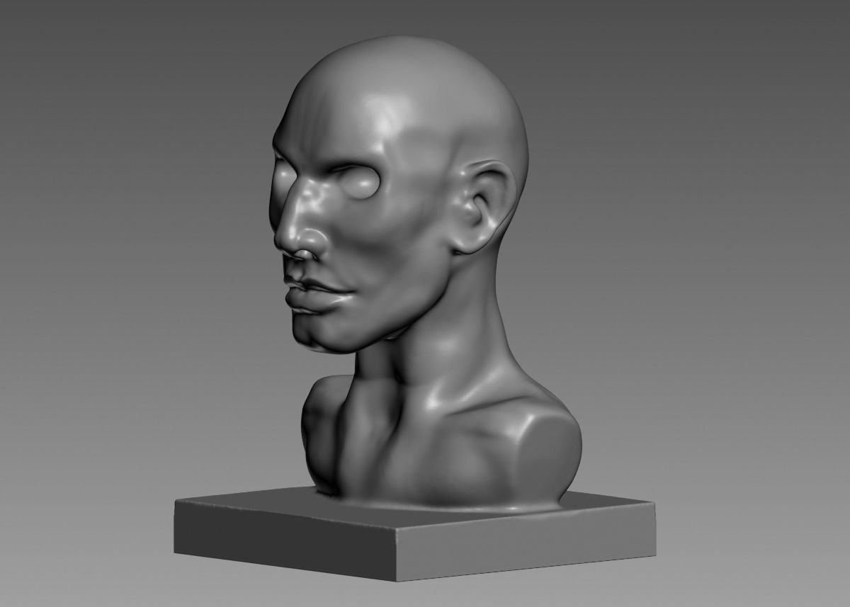 Human head modern sculpture 3d print model 3D print model_41