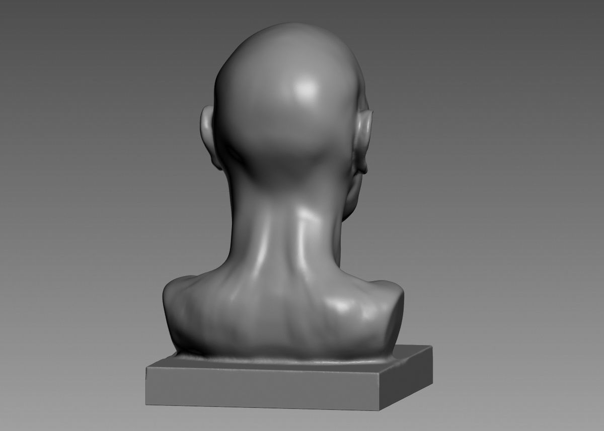 Human head modern sculpture 3d print model 3D print model_25