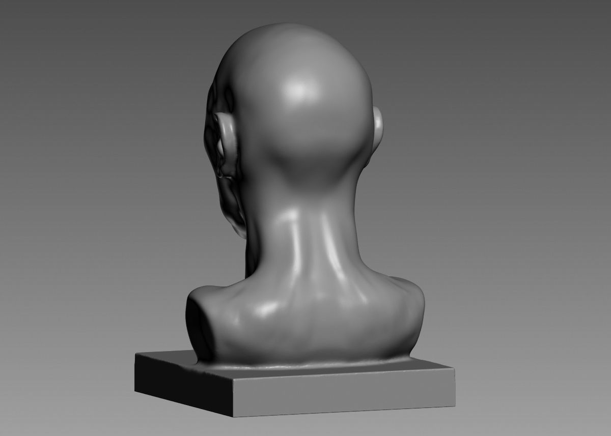 Human head modern sculpture 3d print model 3D print model_29