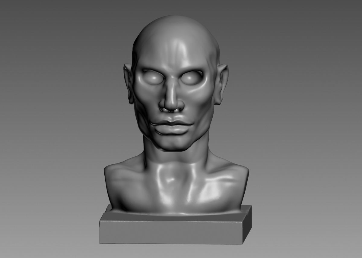Human head modern sculpture 3d print model 3D print model_46