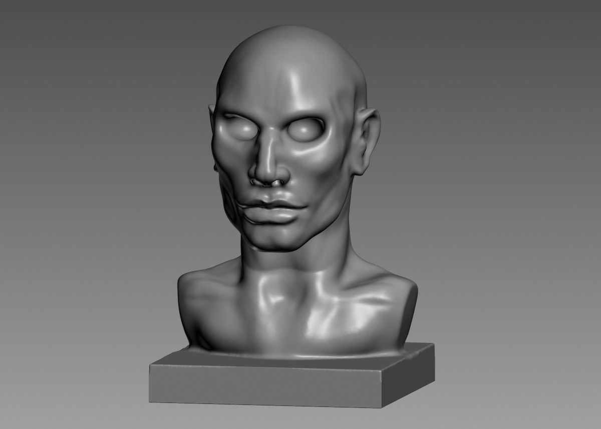 Human head modern sculpture 3d print model 3D print model_45