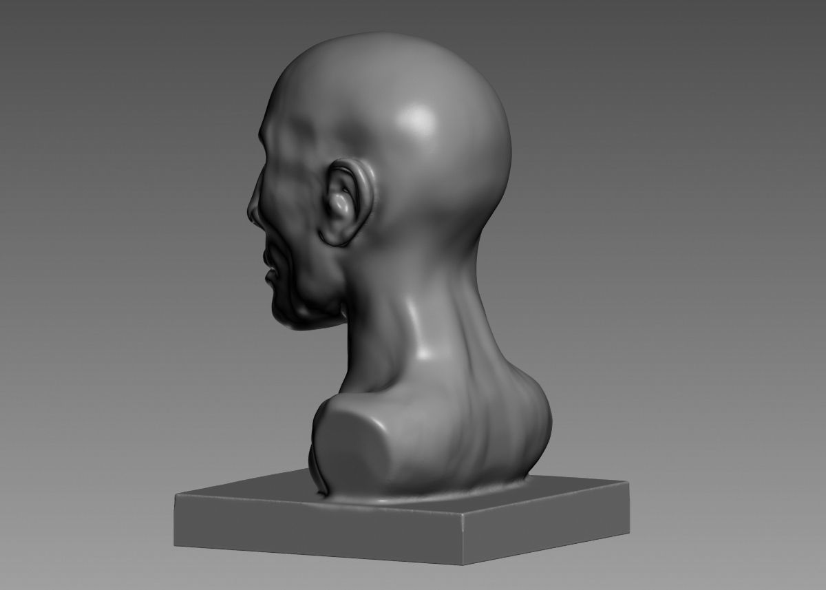 Human head modern sculpture 3d print model 3D print model_33