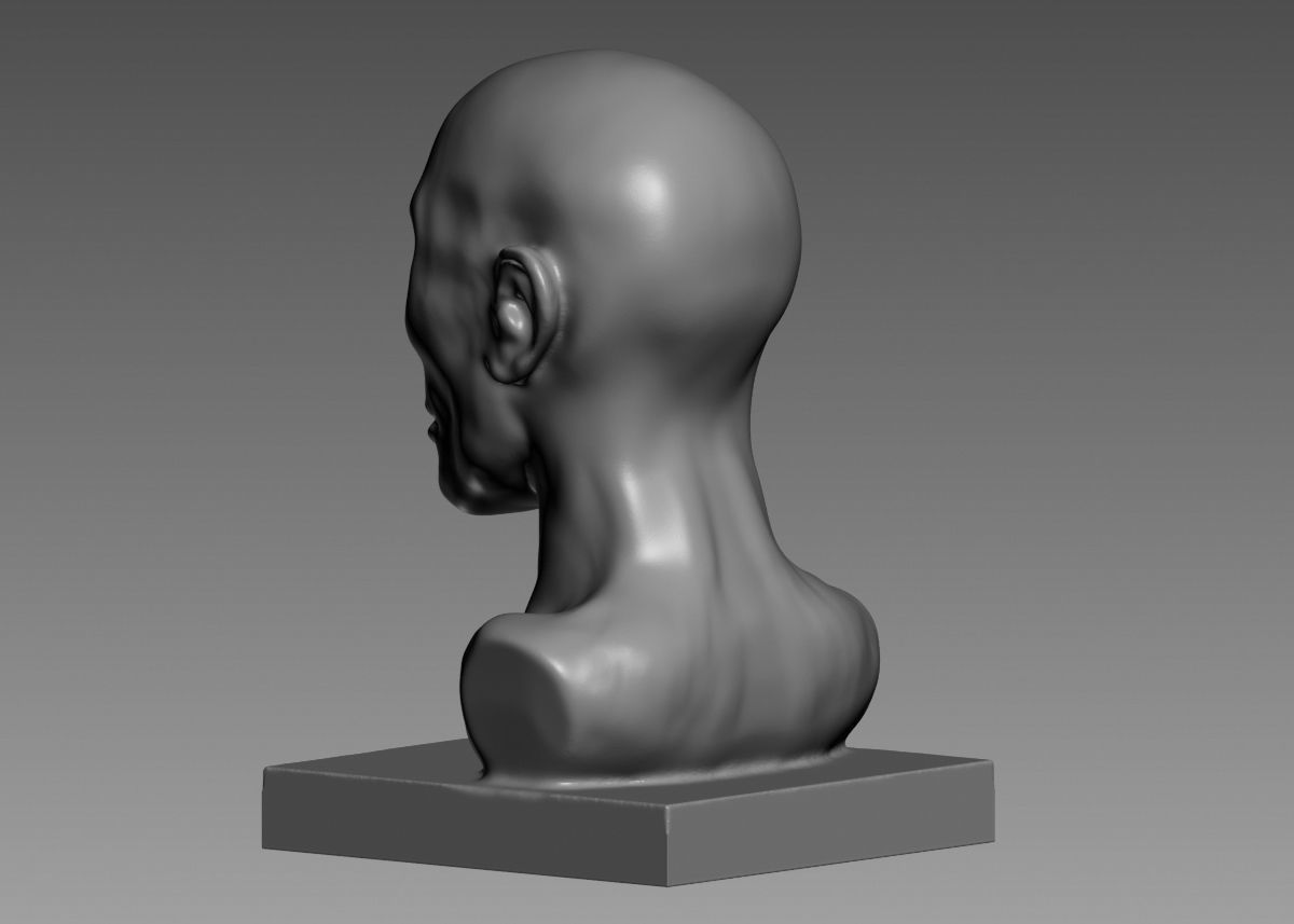 Human head modern sculpture 3d print model 3D print model_32