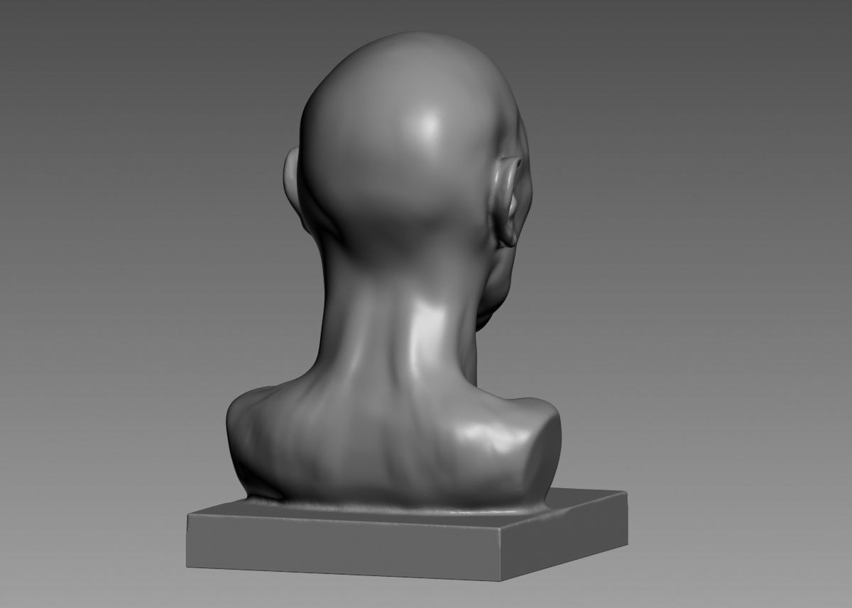 Human head modern sculpture 3d print model 3D print model_24