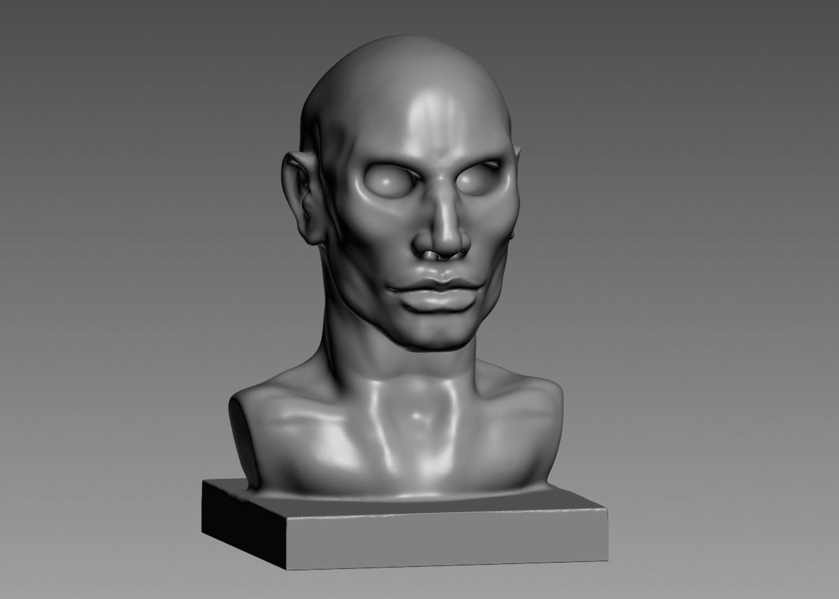 Human head modern sculpture 3d print model 3D print model_48