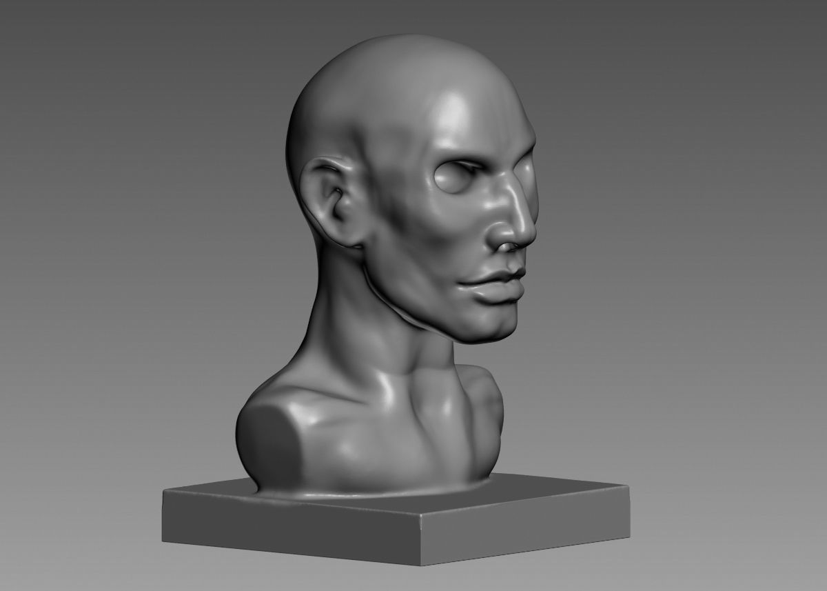 Human head modern sculpture 3d print model 3D print model_12