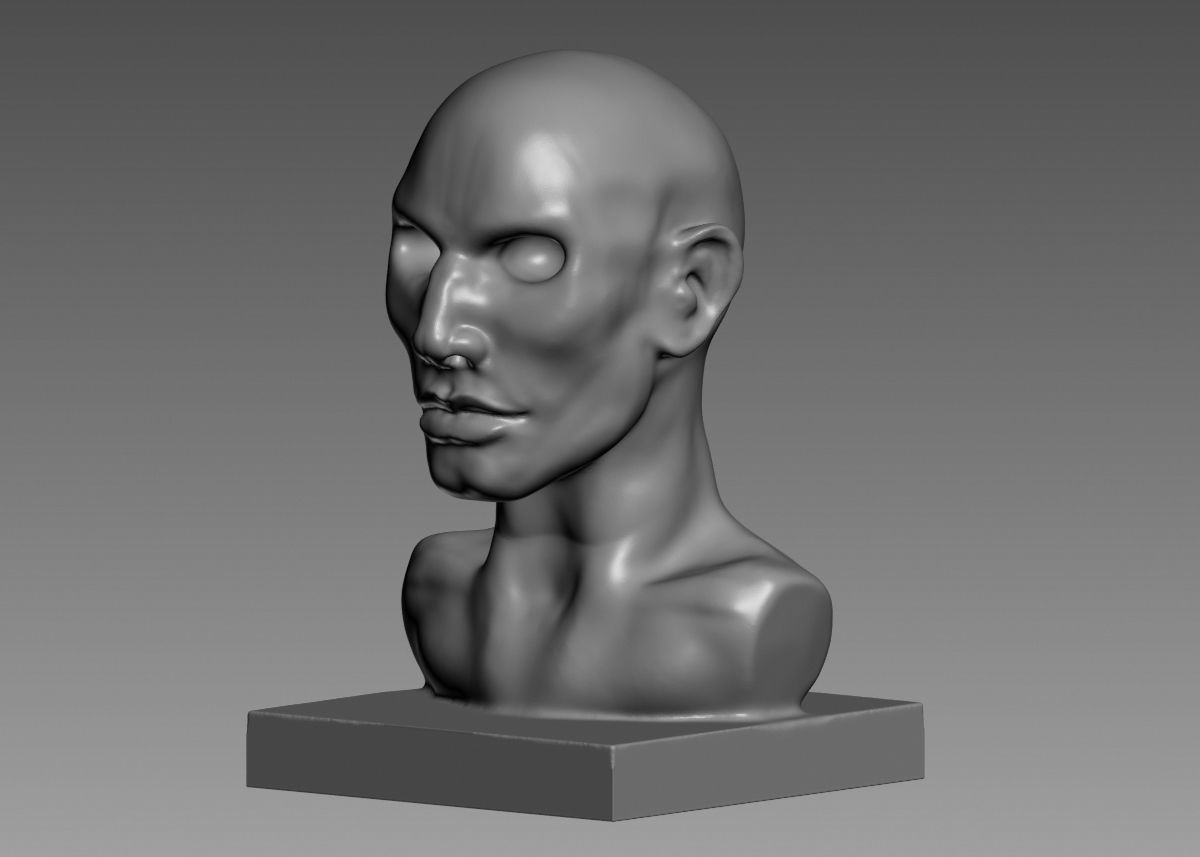 Human head modern sculpture 3d print model 3D print model_42
