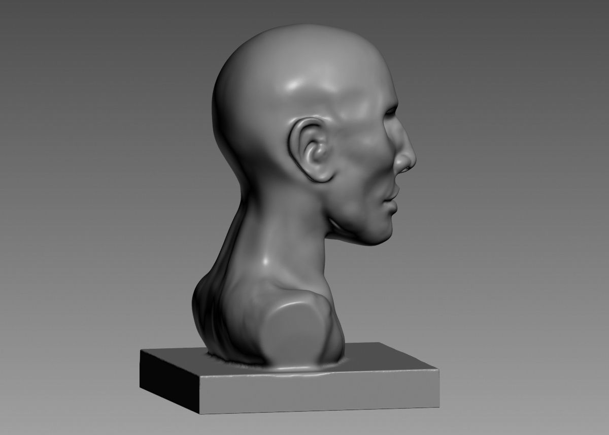 Human head modern sculpture 3d print model 3D print model_18