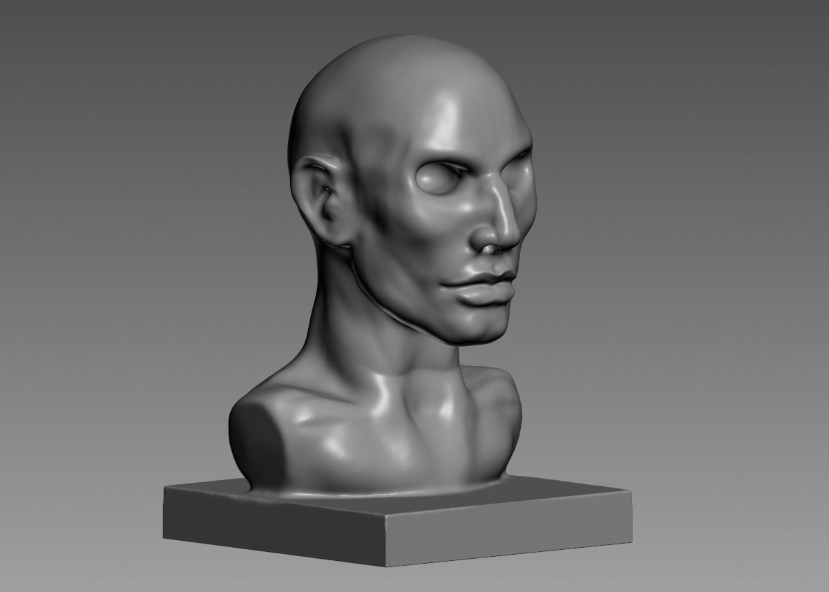Human head modern sculpture 3d print model 3D print model_11