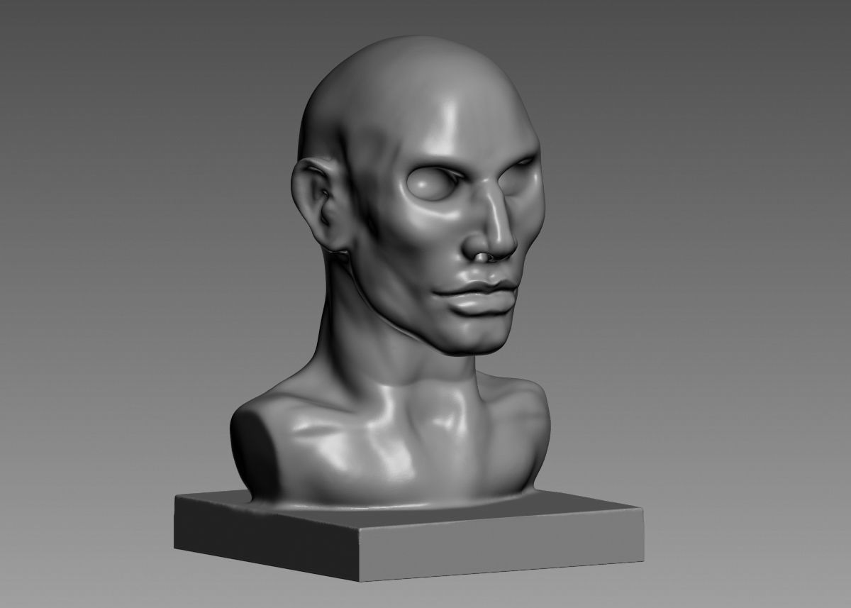 Human head modern sculpture 3d print model 3D print model_10