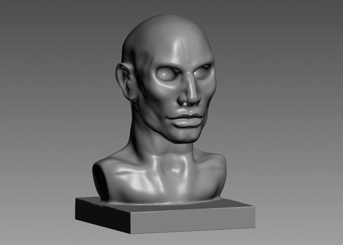 Human head modern sculpture 3d print model 3D print model_9