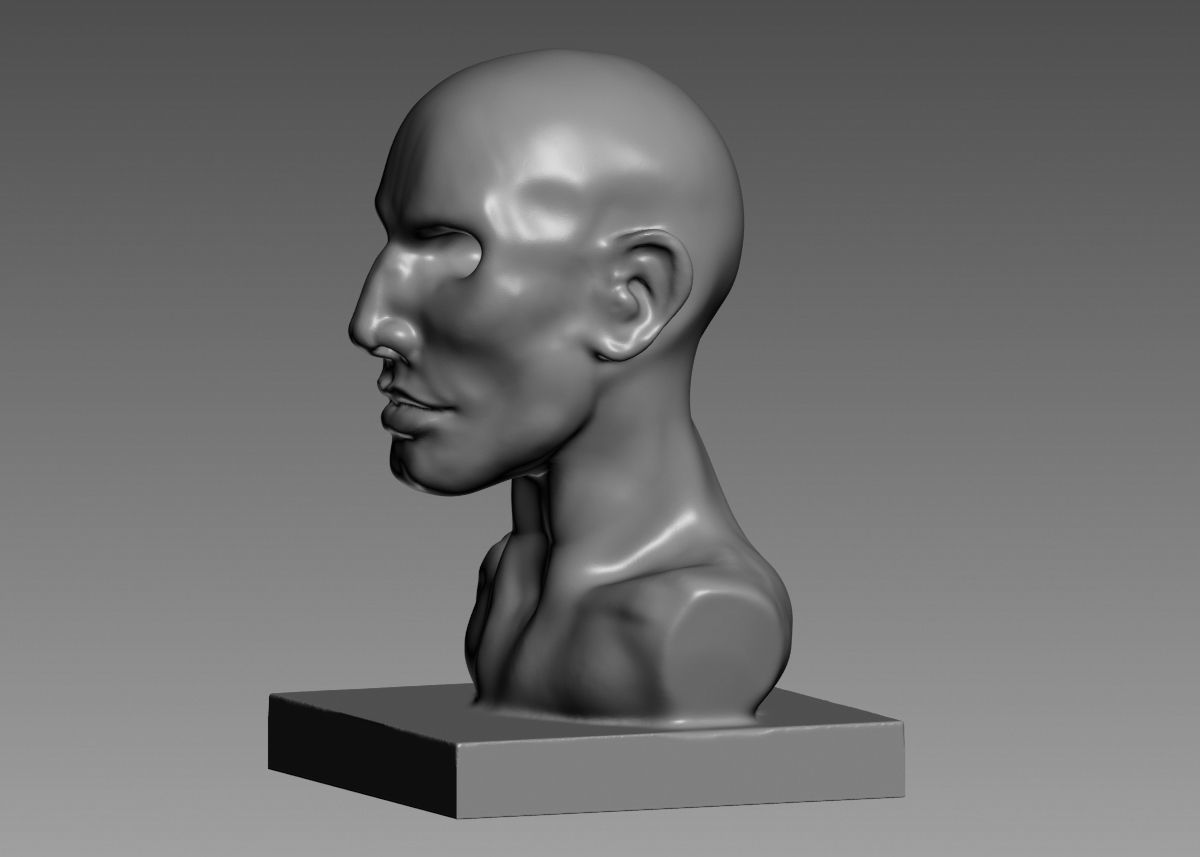 Human head modern sculpture 3d print model 3D print model_39