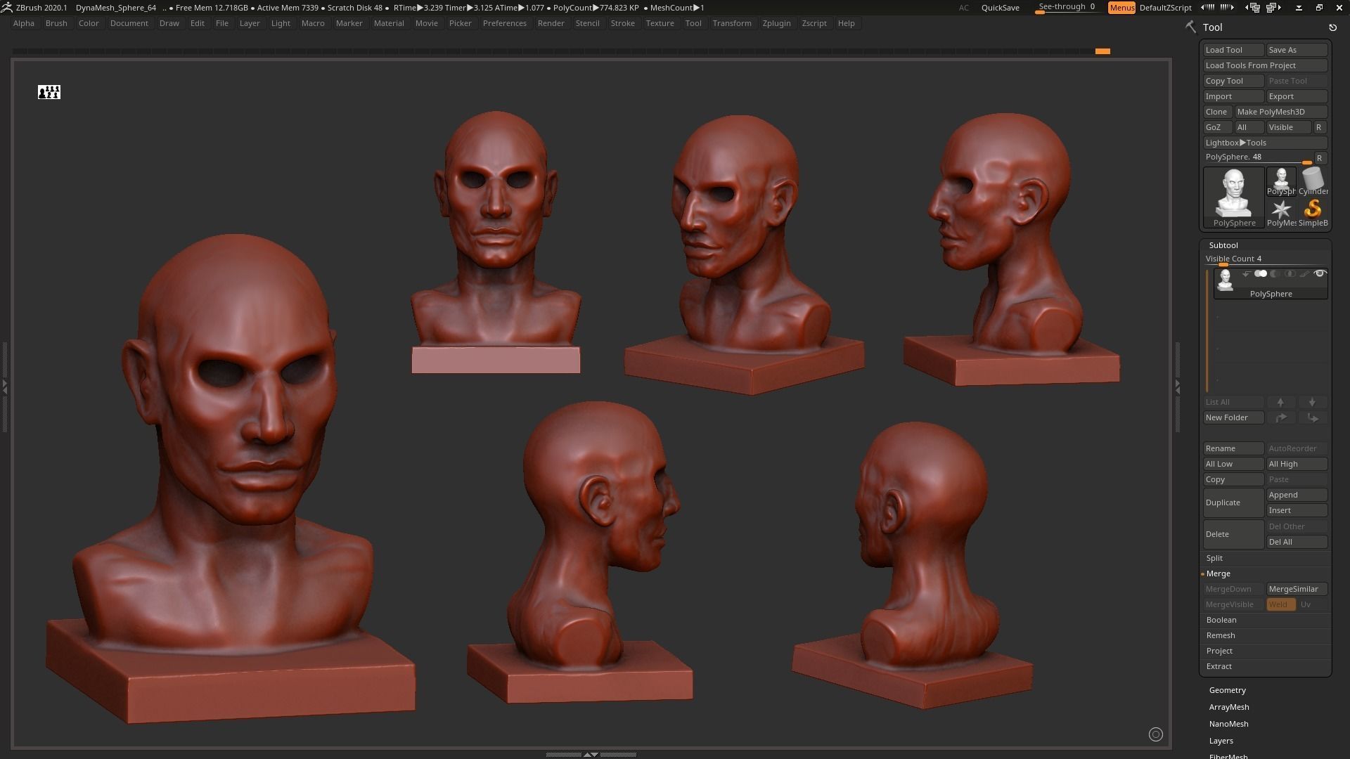 Human head modern sculpture 3d print model 3D print model_4