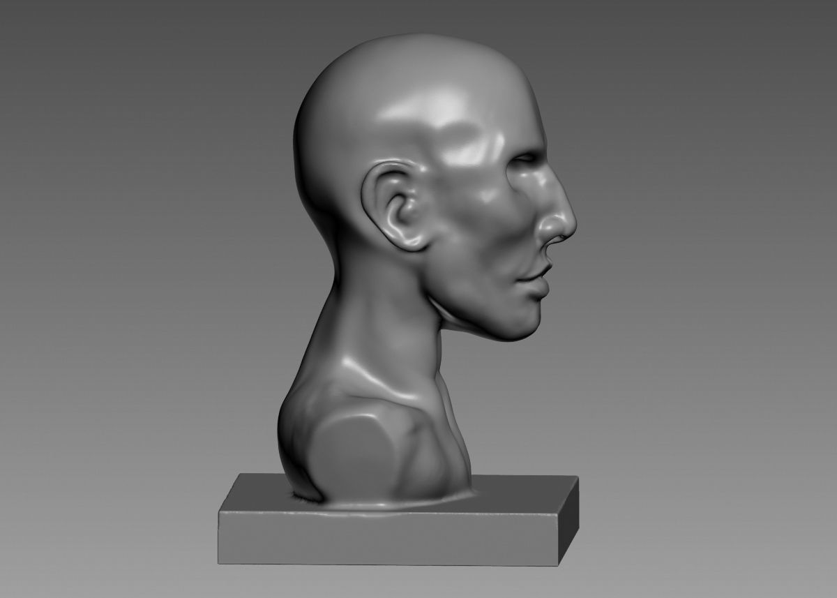 Human head modern sculpture 3d print model 3D print model_16
