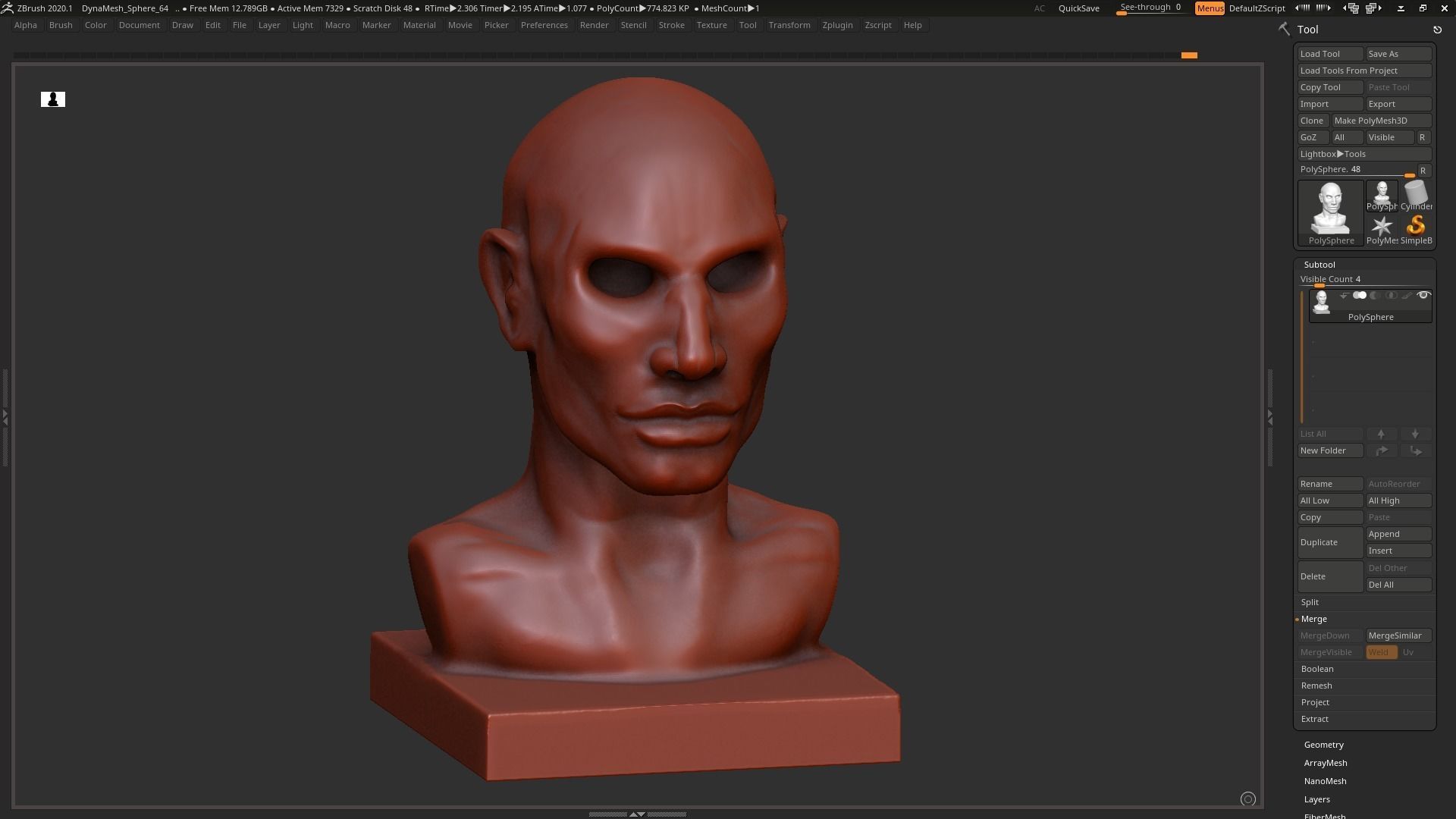 Human head modern sculpture 3d print model 3D print model_3