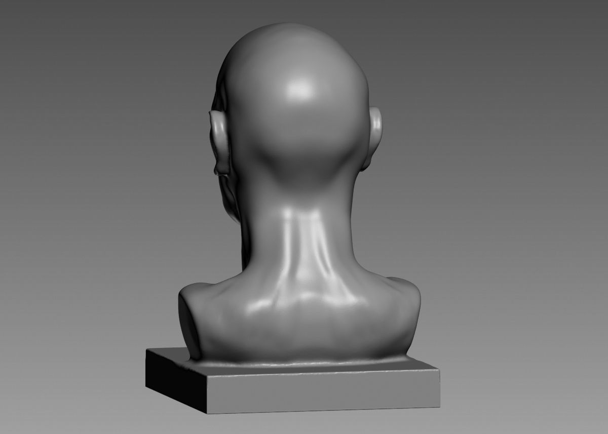 Human head modern sculpture 3d print model 3D print model_28