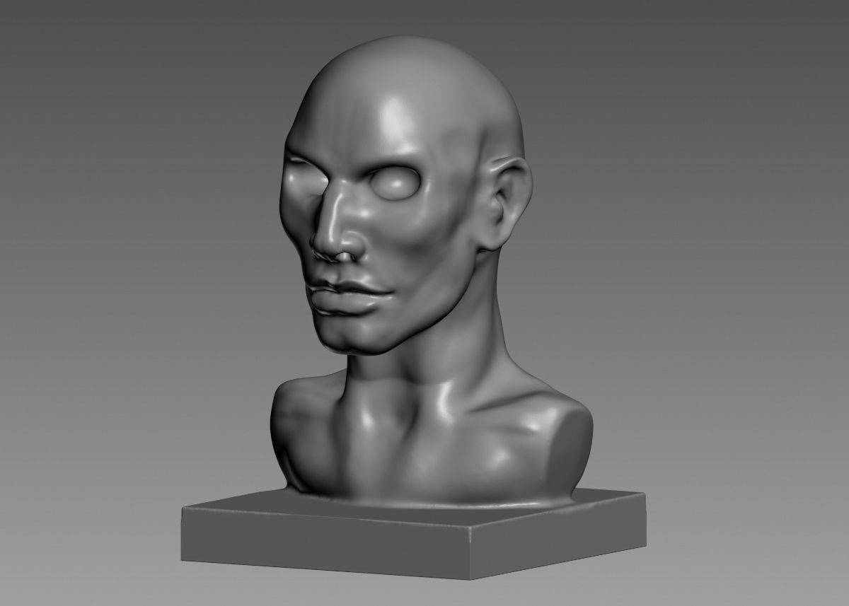 Human head modern sculpture 3d print model 3D print model_43