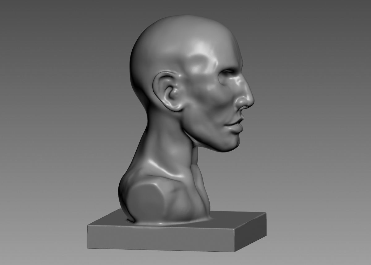 Human head modern sculpture 3d print model 3D print model_15